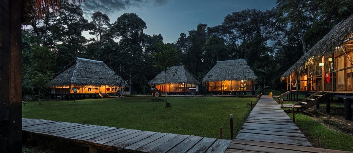 Nicky, Lodge, Amazon, Rainforest, Ecuador, Exterior, Night, View